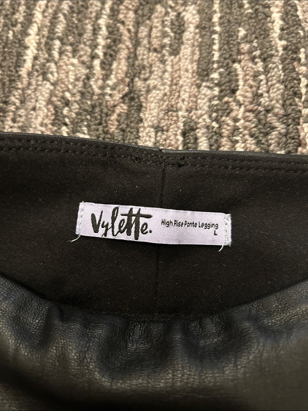 Vylette Black Faux Leather Leggings - Picture 2 of 2